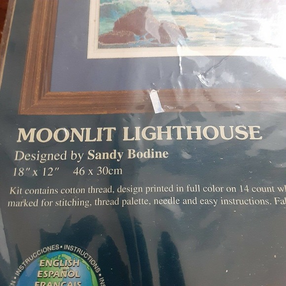 Sunset Gallery Moonlit Lighthouse No Count Cross Stitch Kit New,Coastal - Picture 12 of 12